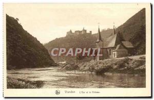 Old Postcard Vianden L Our and the Chateau