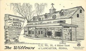 1940s Lancaster Pennsylvania Willows Lodge Restaurant Proctor postcard 10872