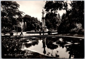 Asti - Giardini Pubblici Italy Foountain Monument Postcard