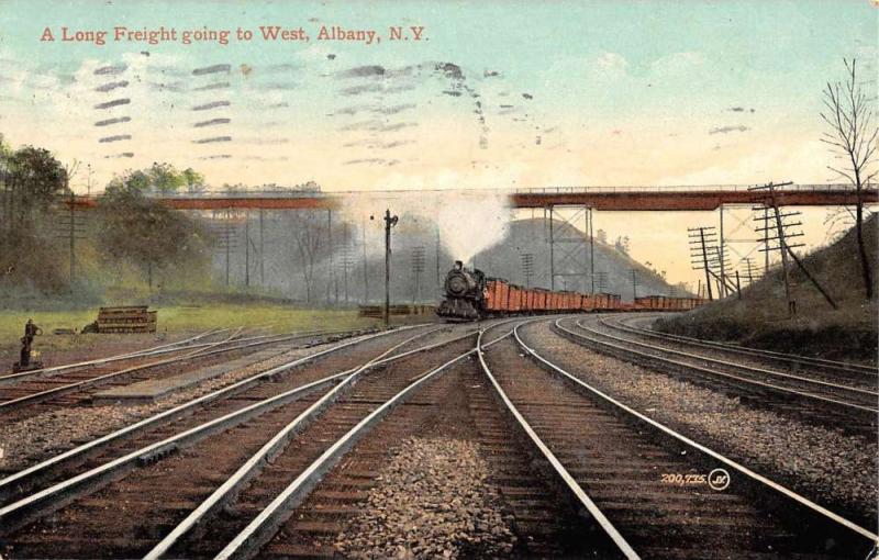 Albany New York Long Freight Going West Antique Postcard K53523