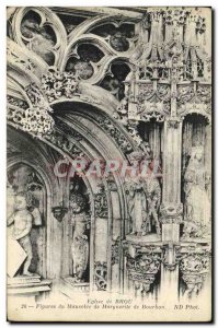 Old Postcard Bourg Church Figures of Mausoleum of Margaret of Bourbon