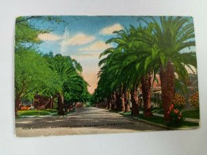 Vintage Postcard Palm Boarded Residence Street Sacramento CA Posted 1944