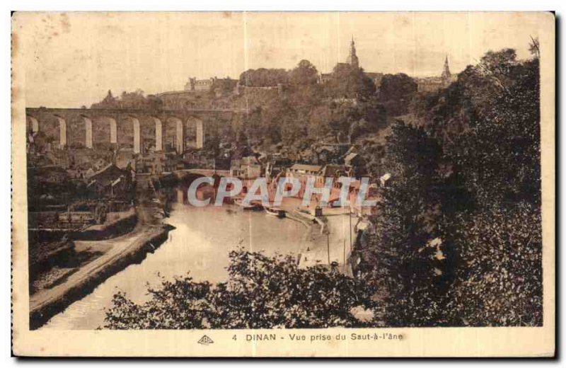 Old Postcard Dinan View Leaping has taken the donkey