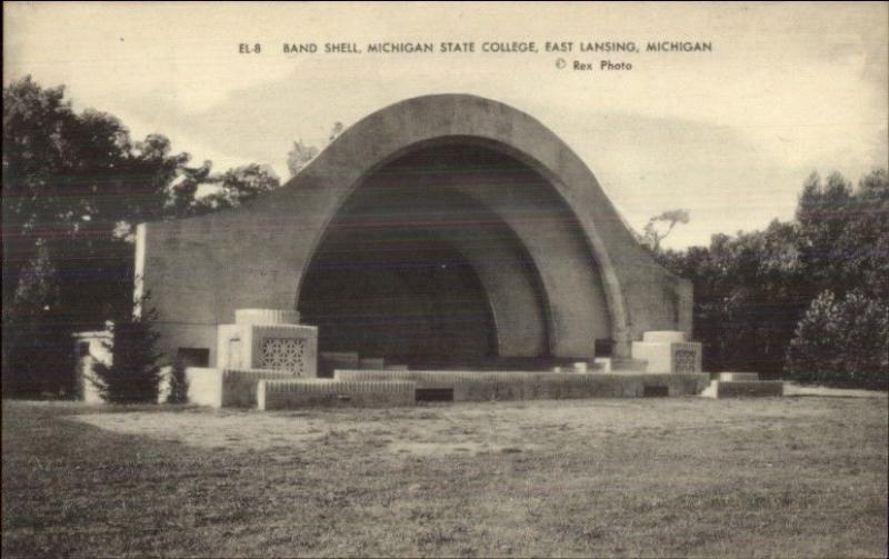 East Lansing MI Band Shell State College Postcard