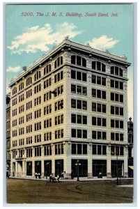 1911 The JMS Building Street View South Bend Indiana IN Posted Antique Postcard