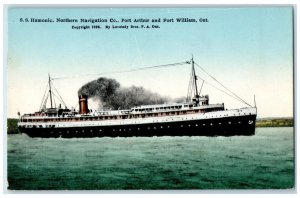 c1910 S.S. Harmonic Northern Navigation Co. Fort William Ontario Canada Postcard