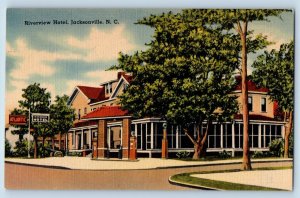 Jacksonville North Carolina NC Postcard Riverview Hotel Building Exterior 1940