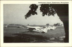 Quakertown PA Airport Airplanes Numbers on Sides Postcard