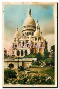 Old Postcard Paris Strolling Basilique du Sacre Coeur in Montmartre