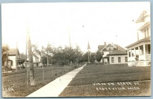 SCOTTVILLE MI STATE STREET ANTIQUE REAL PHOTO POSTCARD RPPC