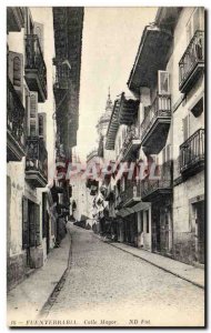 Old Postcard Spain Espana Spain Fuenterrabia Calle Mayor