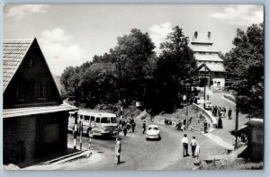 Heves County Hungary Postcard Matrahaza Bus Stop 1964 Vintage RPPC Photo