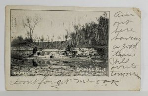 MN Fairbault Minnesota CROMER'S FALLS 1905 by F.M. Pierce Postcard T12