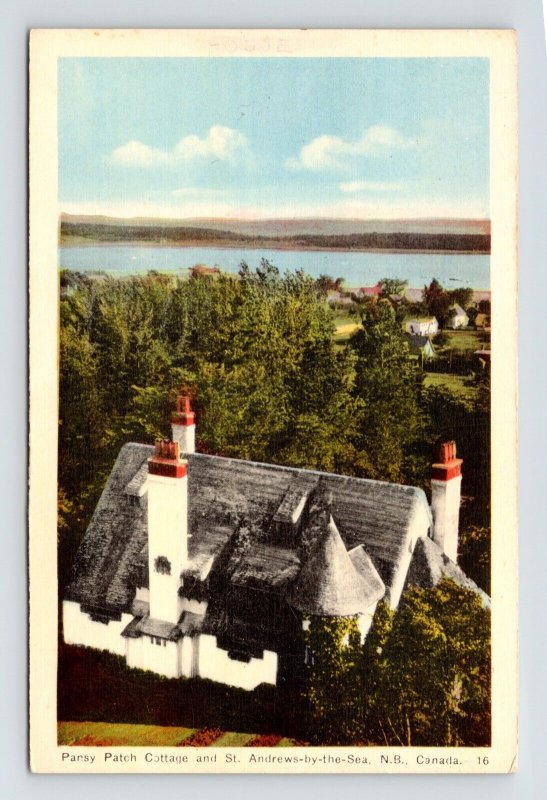 St Andrews By Sea New Brunswick Canada Pansy Patch Cottage WB Postcard 