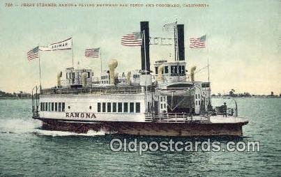 Ferry Steamer Ramona, Coronado, CA, CA USA Ferry Ship Unused 