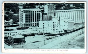 WICHITA, Kansas KS ~ Aerial View RED STAR MILLING COMPANY  Postcard