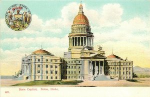 Vintage Postcard; State Capitol, Boise ID w/ State Seal, Wheelock, Unposted