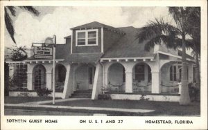 Homestead Florida FL Sothern Guest Home Hotel Vintage Postcard