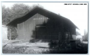 c1956 CB&P Depot Indianola Iowa Railroad Train Depot Station RPPC Photo Postcard