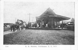 Cutchogue Long Island NY Railroad Station Train Depot Postcard