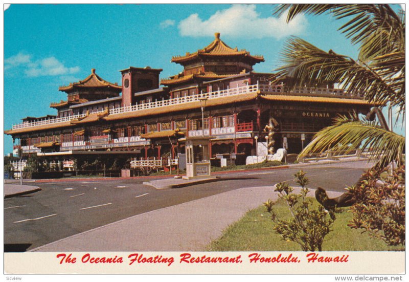 HONOLULU, Hawaii, 1950-1970´s; The Oceania Floating Restaurant