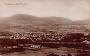 PITLOCHRY AND BEN VRACKIE PERTHSHIRE SCOTLAND UK~REAL PHOTO POSTCARD