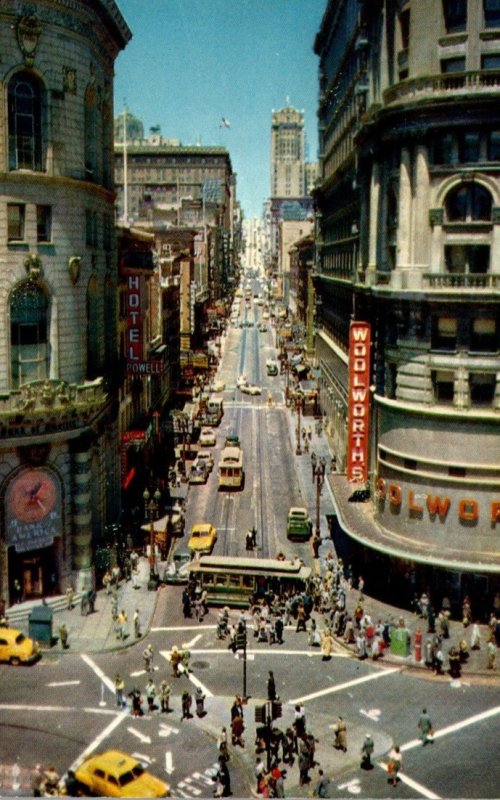 California San Francisco Powell At Market Street With Cable Car On Turntable