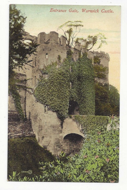 UK England Warwickshire Warwick Castle Moat Entrance Gate Vtg Postcard