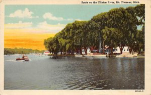 Boats on The Clinton River  Mount Clemens MI 