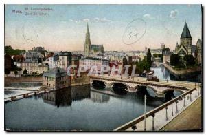 Old Postcard Metz Quai St Louis