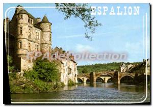 Modern Postcard Travel Espalion Aveyron Lot Valley the castle on the banks of...