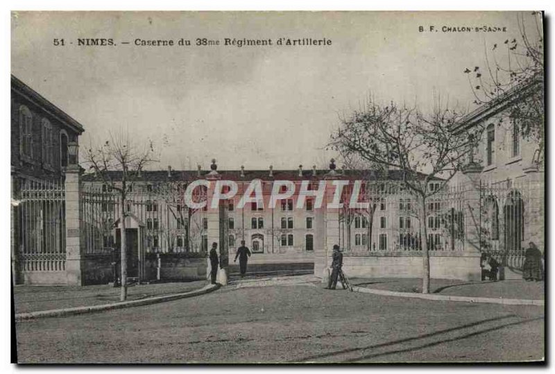 Postcard Old Army Barracks of the 38th Regiment Nime d & # 39artillerie