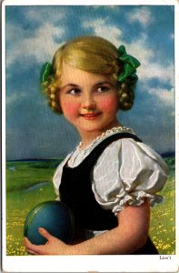 Little Boy Hans Vintage Postcard C017