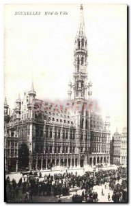 Old Postcard Brussels City Hall Walk