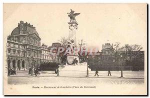 Postcard Ancient Monument Gambetta Paris (Place du Carrousel)