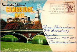 Cambridge Massachusetts, 1960s Folder Postcard, US Marines Slogan Cancel