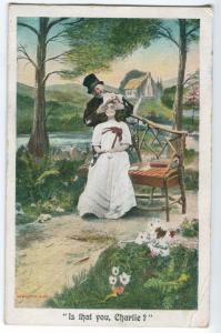 Vintage Bamforth Couples Postcard Is That You Charlie 1907