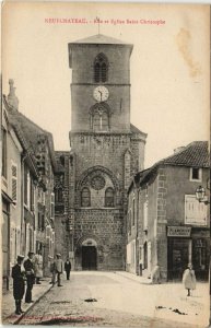 CPA NEUFCHATEAU Rue et Église St-Christophe (151717)