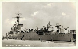 Den Helder Hr. Ms. Heemskerk Battleship RPPC 06.24