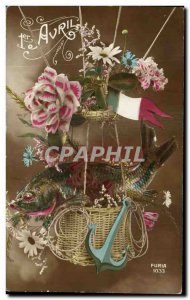 Old Postcard Fancy Fish Airship Easter