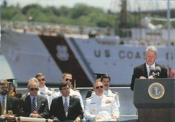 President Bill Clinton Speaks To Graduates At Coast Guard Academy New London ...