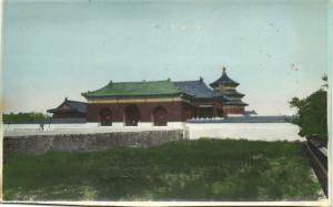 china, PEKING, Set of 9 Coloured Real Photos of the Temple of Heaven (1920s)