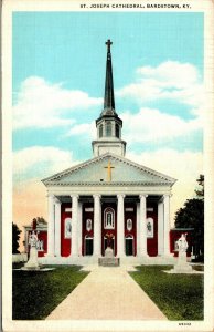 Vtg 1930's St Joseph Cathedral Catholic Church Bardstown Kentucky KY Postcard