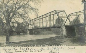 Chetora Kansas 1907 RPPC Photo Postcard Truss Girder Bridge 20-1722