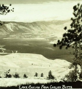 Vintage RPPC Lake Chelan From Chelan Butte, Washington Real Photo Postcard P34 