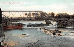 Marshalltown Iowa~New Dam & Street Bridge on IA River~c1910 Souvenir Postcard Co