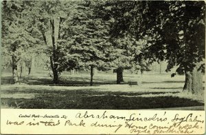 Central Park Louisville Kentucky Postcard 1906 Lincoln's Log Cabin Homecoming