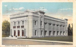 Lake Charles Louisiana Masonic Temple Vintage Postcard AA44128