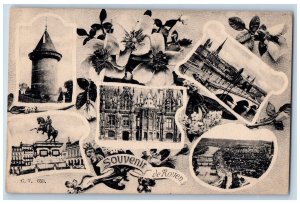 Rouen Seine-Maritime France Postcard Souvenir De Rouen c1910 Multiview