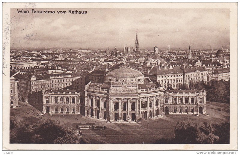 Panorama Vom Rathaus, WIEN (Vienna), Austria, PU-1928